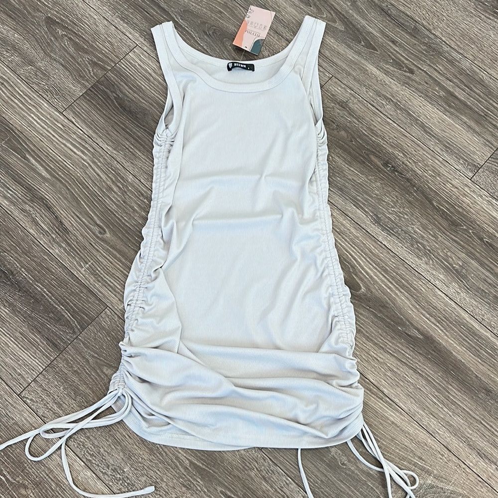 Sleeveless Bodycon Ruched Short with Dress Side Drawstring - Picture 5 of 5
